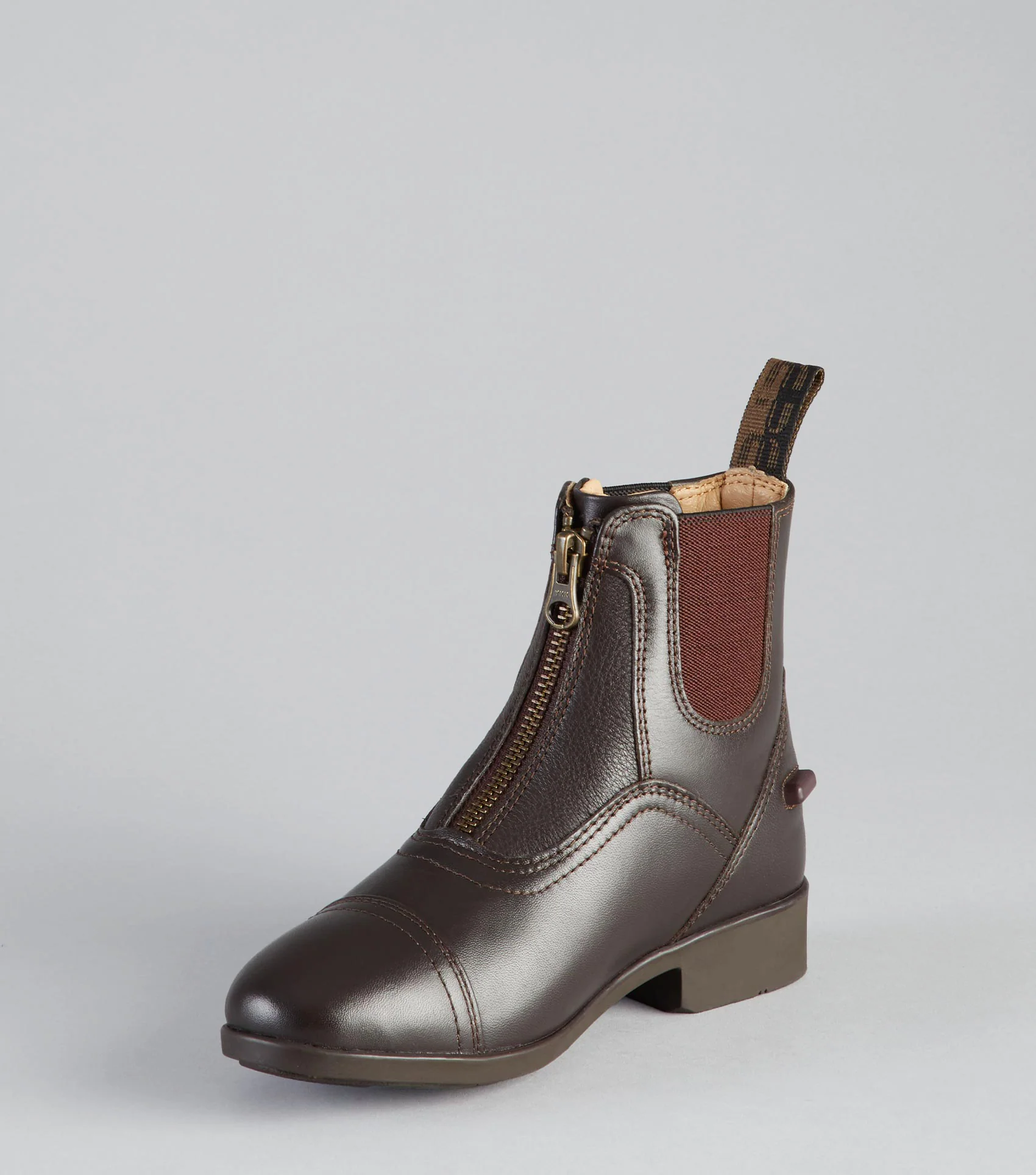 Virtus Junior Leather Paddock Boots Brown - Image 4